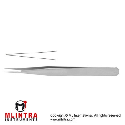Jeweller Forceps Straight - With Plateau Stainless Steel, 12 cm - 4 3/4" Tip Size 0.3 mm